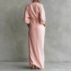 Valeria | Sculpted Fit Maxi Wrap V-Neck Long Sleeve Dress