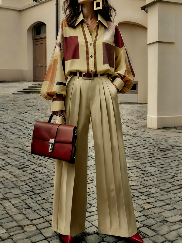Violet | High Waist Wide Leg Pleated Pants