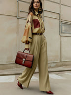 Violet | High Waist Wide Leg Pleated Pants