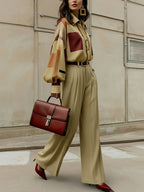 Violet | High Waist Wide Leg Pleated Pants