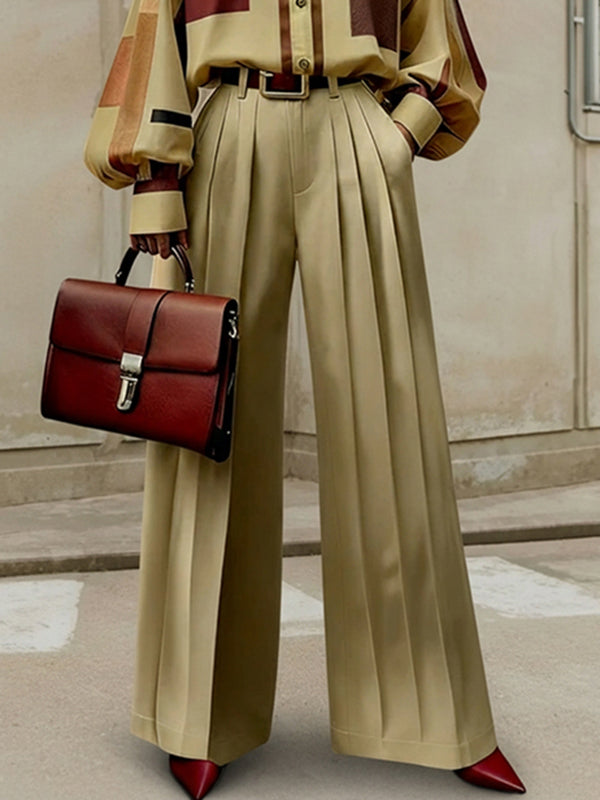 Violet | High Waist Wide Leg Pleated Pants
