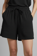 Violet | Relaxed Fit Elastic Waist Drawstring Shorts