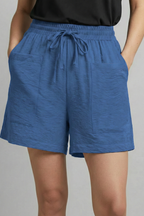 Violet | Relaxed Fit Elastic Waist Drawstring Shorts