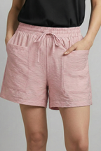 Violet | Relaxed Fit Elastic Waist Drawstring Shorts