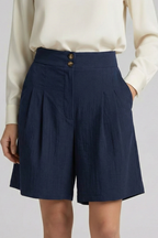 Virginia | High Waist Pleated Tailored Shorts