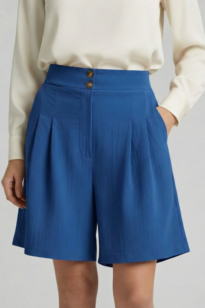 Virginia | High Waist Pleated Tailored Shorts