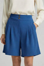Virginia | High Waist Pleated Tailored Shorts