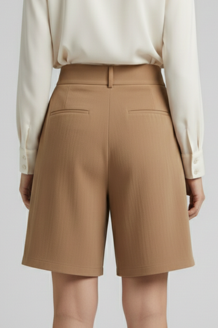 Virginia | High Waist Pleated Tailored Shorts