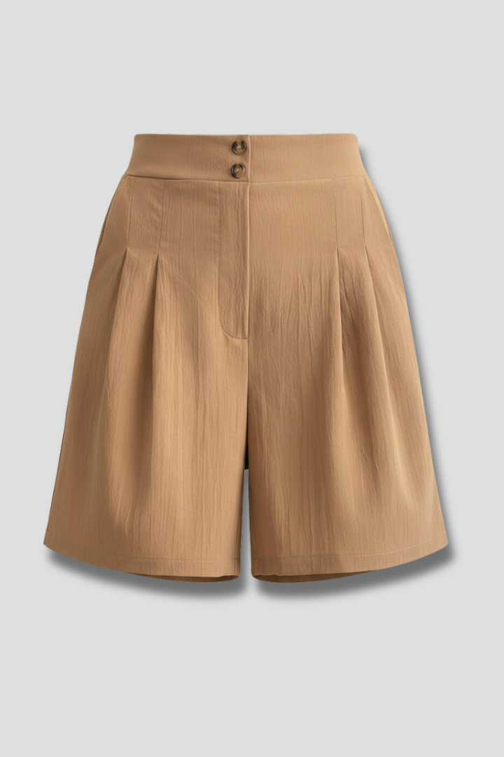 Virginia | High Waist Pleated Tailored Shorts