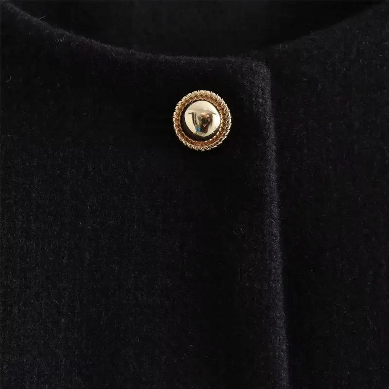 Vivienne | Cropped Tailored Button-Front Bomber Jacket