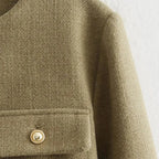 Vivienne | Cropped Tailored Button-Front Bomber Jacket