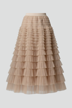 Willa | Layered Fit Tulle Midi Skirt
