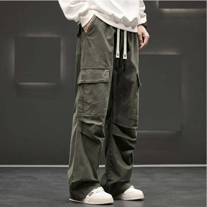 William | Wide Leg Cargo Pocket Casual Pants