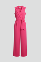 Yasmin | Sleeveless V-Neck Tie-Waist Jumpsuit