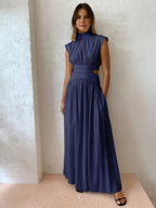 Yvonne | Sleeveless Mock Neck Cut-Out Maxi Dress