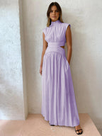 Yvonne | Sleeveless Mock Neck Cut-Out Maxi Dress