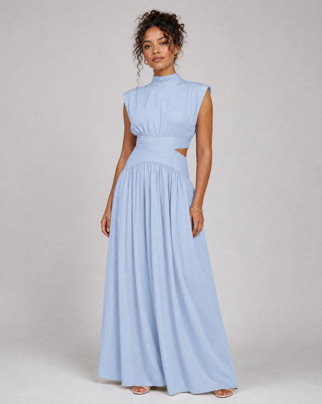 Yvonne | Sleeveless Mock Neck Cut-Out Maxi Dress