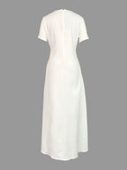 Zara | Boat Neck Short Sleeve Flower Print Maxi Dress