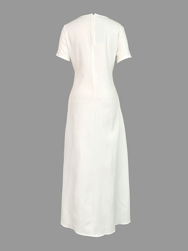 Zara | Boat Neck Short Sleeve Flower Print Maxi Dress