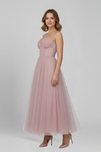 Zoey | Strapless Layered Tulle Maxi Dress