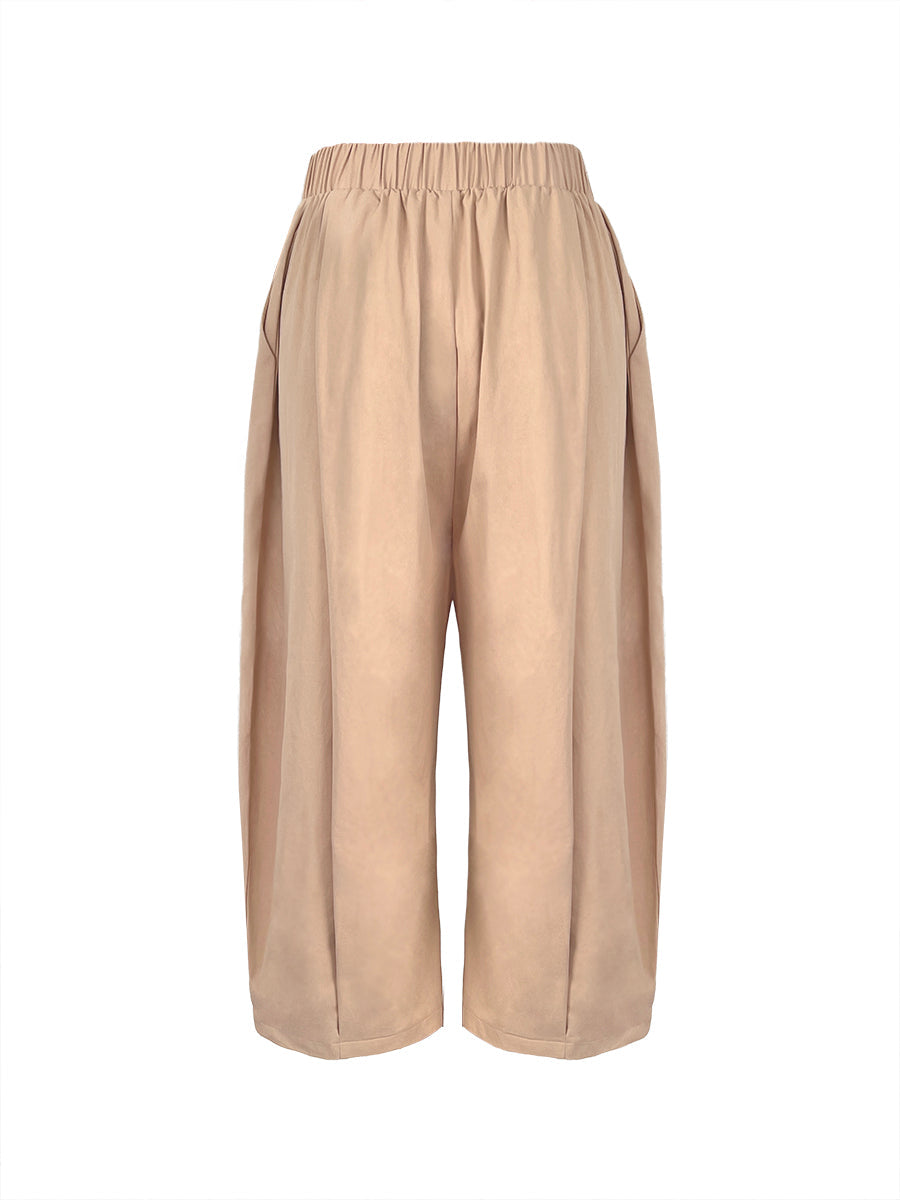 Zola | Loose Fit Wide Leg Pleated Pants with Pockets