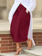 Zola | Loose Fit Wide Leg Pleated Pants with Pockets