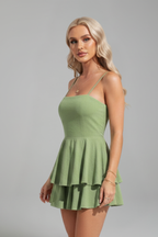 Zora | Flared Mini Dress With Spaghetti Straps