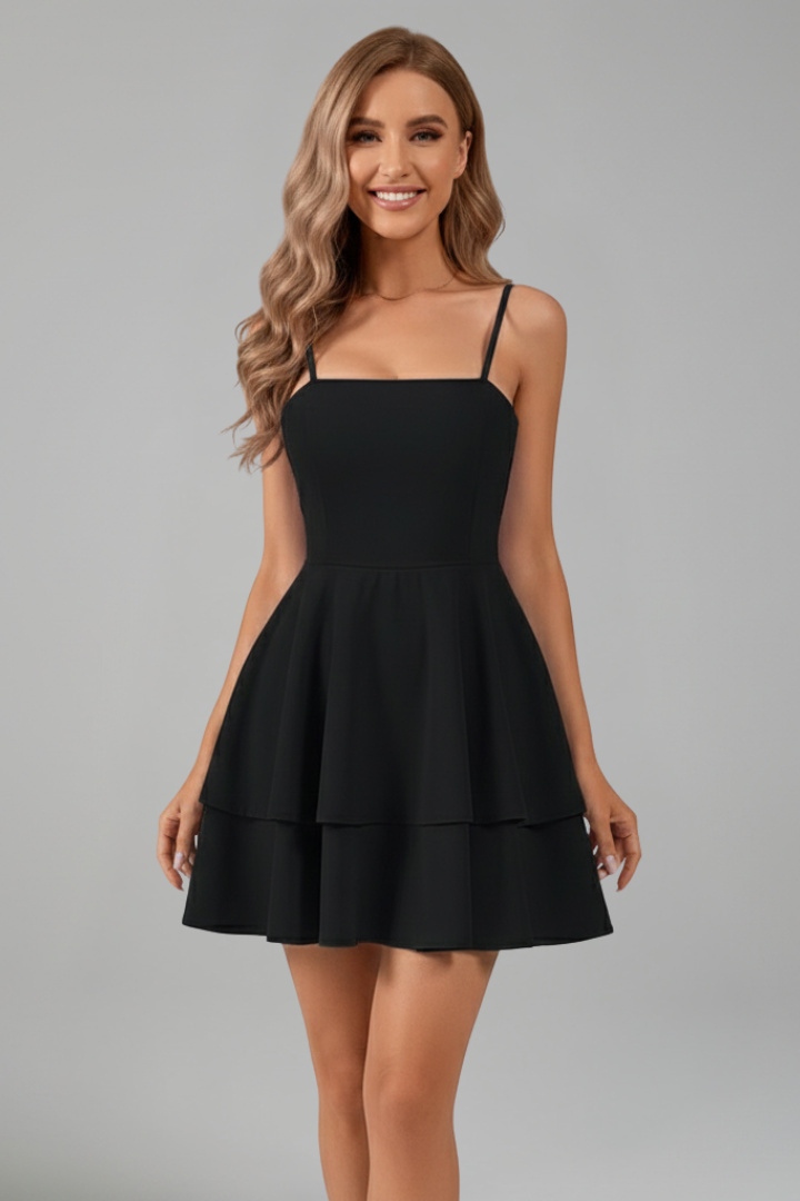 Zora | Flared Mini Dress With Spaghetti Straps
