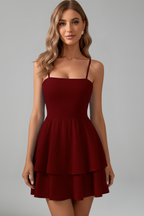 Zora | Flared Mini Dress With Spaghetti Straps